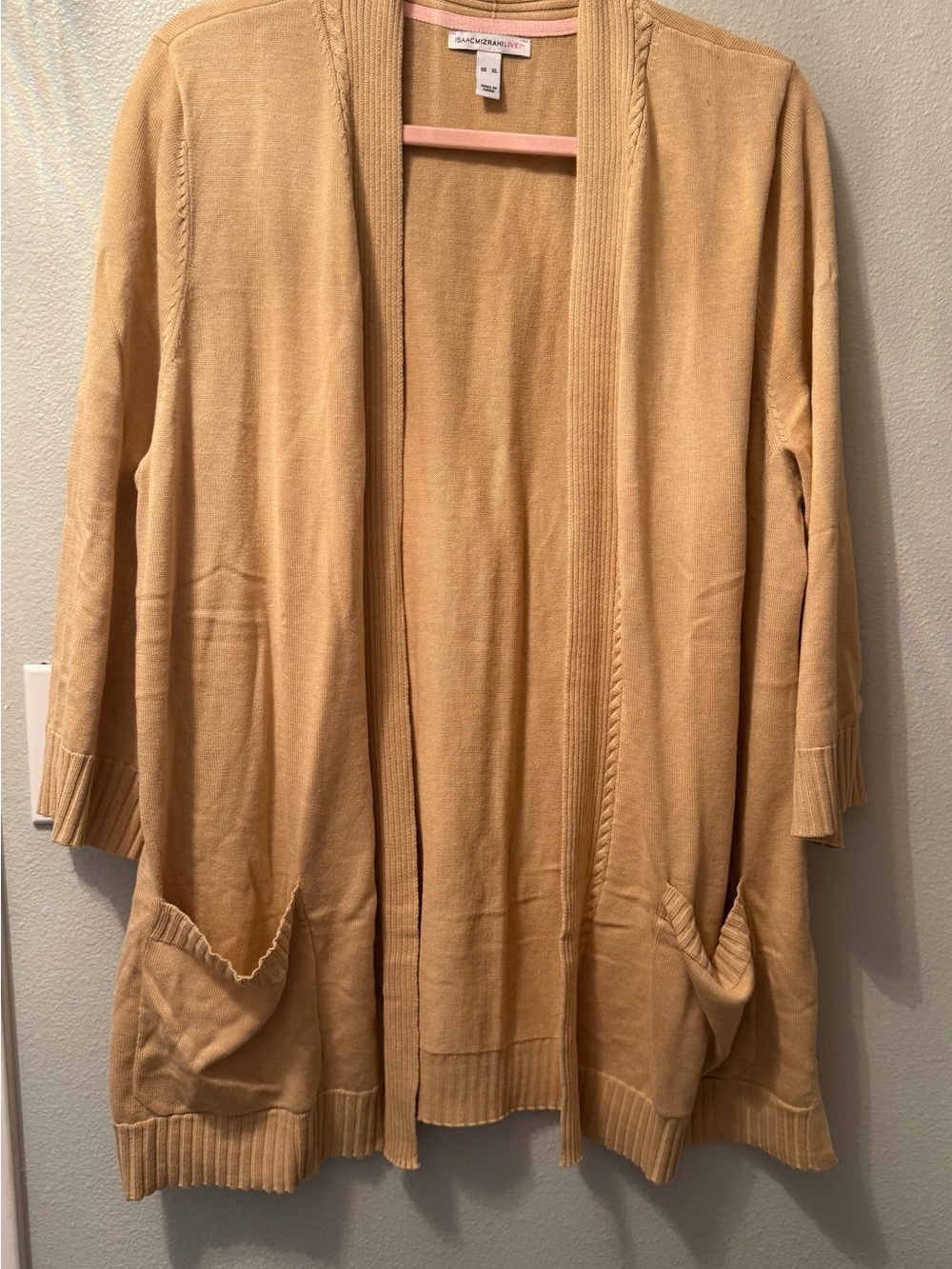 Isaac Mizrahi Open-Front Camel Cardigan